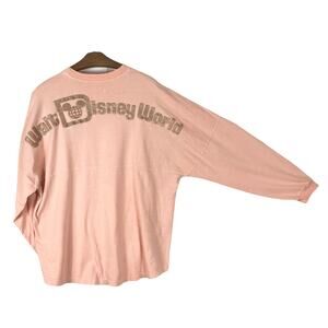 nwot DISNEY WORLD PARKS Sweatshirt XXL Spirit-Jersey Pink Glitter-Logo Long-Sl